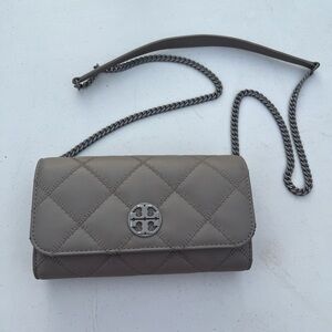 Tory Burch Gray Quilted Crossbody Bag